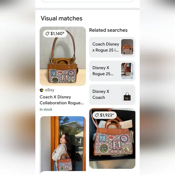 COACH X DISNEY LIMITED EDITION 2023 ✨️ Rogue 25 Bag - Signature Canvas Patchwork - Picture 7 of 17